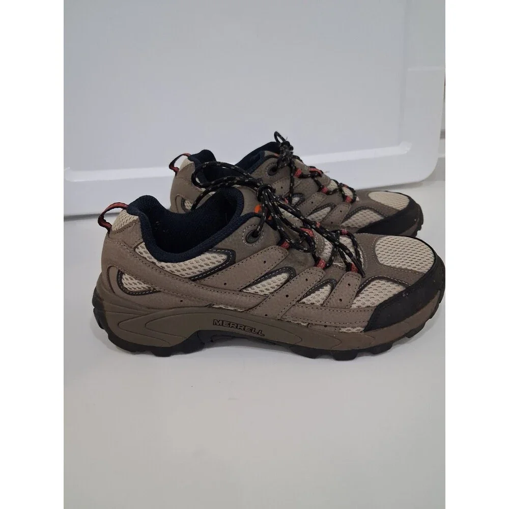 Merrell Kids Moab 2 Low Lace Hiking Sneaker  Durable Leather Textile Mesh Rubber